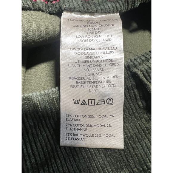 New Anthropologie Maeve Colette Size 28 Cropped Corduroy Wide Leg Pants Green - Picture 10 of 11